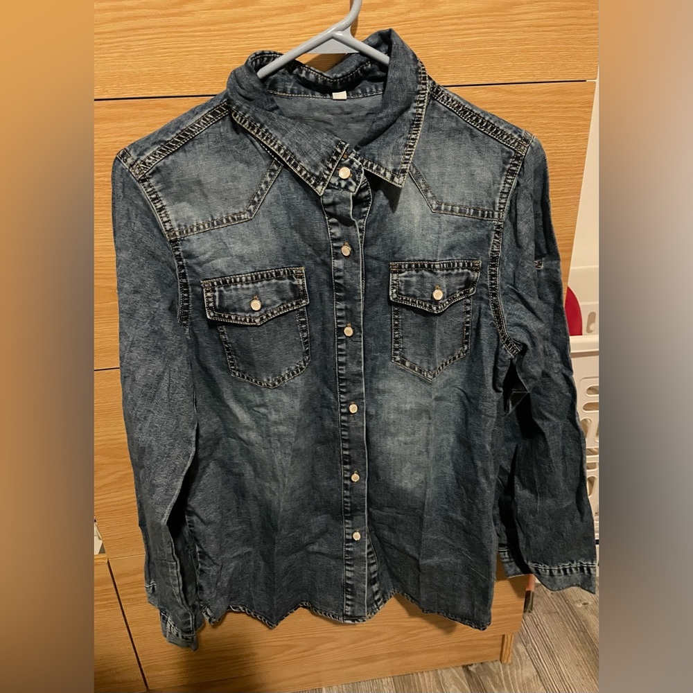 Denim Button-Up Shirt
